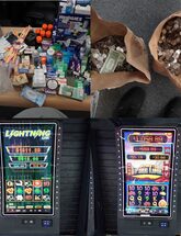 Image of items seized from underground gambling operation